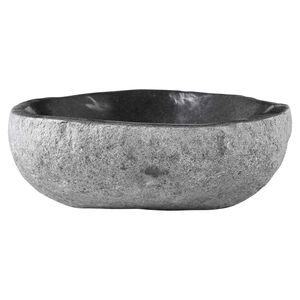 vidaXL Um&yacute;vadlo Ov&aacute;lny Siv&aacute; (32-37) x (27-30) x 12 cm R&iacute;čne kamene