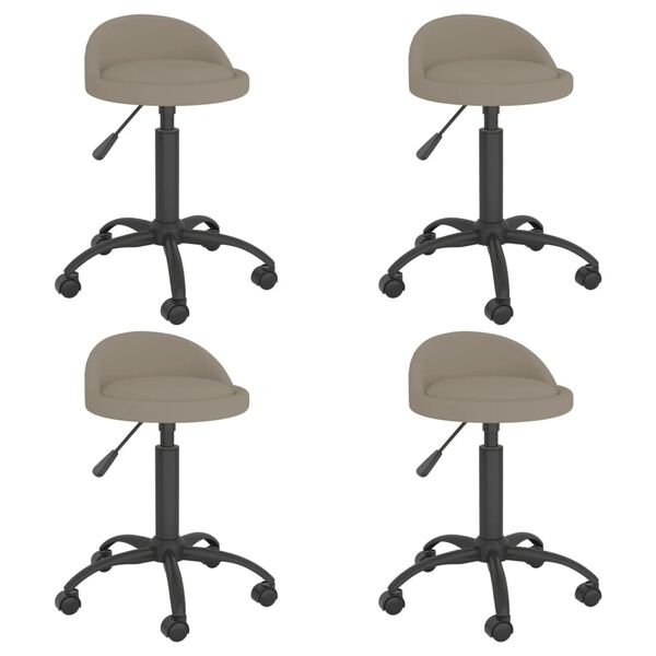 vidaXL Otočn&eacute; jed&aacute;lensk&eacute; stoličky 4 ks bledosiv&eacute; zamatov&eacute;