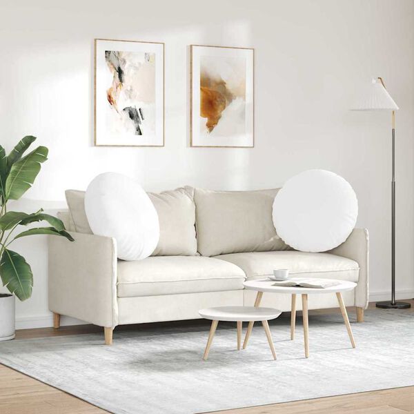 vidaXL Vank&uacute;&scaron;e na sedenie 2 pcs Biela &Oslash;60 x 21 cm l&aacute;tka