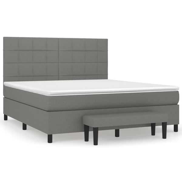 vidaXL Boxspring posteľ s matracom tmavosiv&aacute; 180x200 cm l&aacute;tka