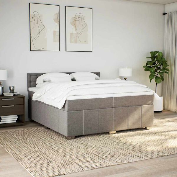 vidaXL Boxspring posteľ s matracom sivohned&yacute; 200x200 cm l&aacute;tka