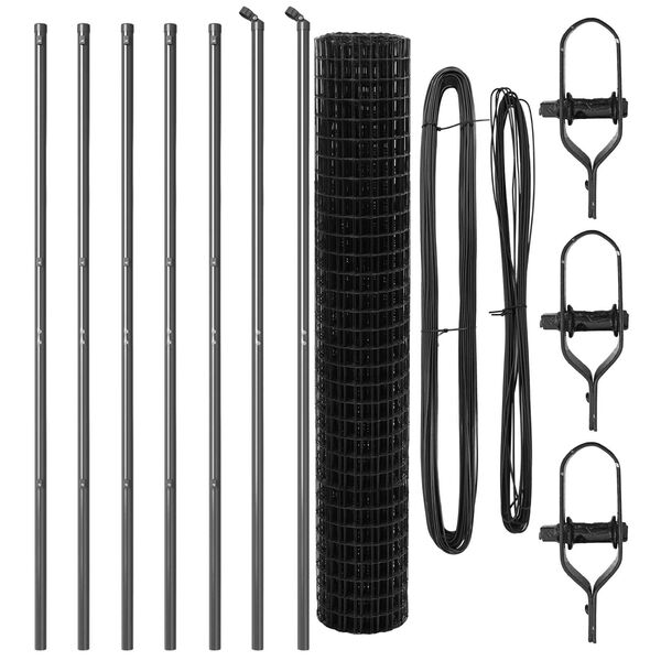 vidaXL Plot s podperou Siv&aacute; 1,6 x 10 m Ocel a PVC