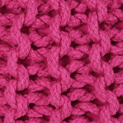 vidaXL Ručne pletená bavlnená taburetka, 50x35 cm, ružová