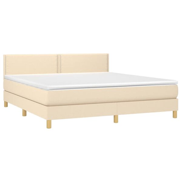vidaXL Posteľn&yacute; r&aacute;m boxspring s matracom kr&eacute;mov&yacute; 180x200 cm l&aacute;tka