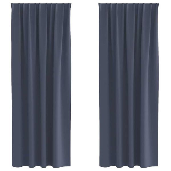 vidaXL Z&aacute;clony na zatemnenie s kr&uacute;žkami 2 pcs Antracit 225 x 140 cm