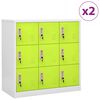 vidaXL Uzamykacie skrinky 2 ks bledosiv&eacute; a zelen&eacute; 90x45x92,5 cm oceľov&eacute;