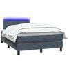 vidaXL Posteľn&yacute; r&aacute;m boxspring s matracom a LED tmavosiv&yacute; 120x210 cm zamat