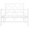 vidaXL Kovov&yacute; r&aacute;m postele s čelom a podnožkou biely 90x200 cm