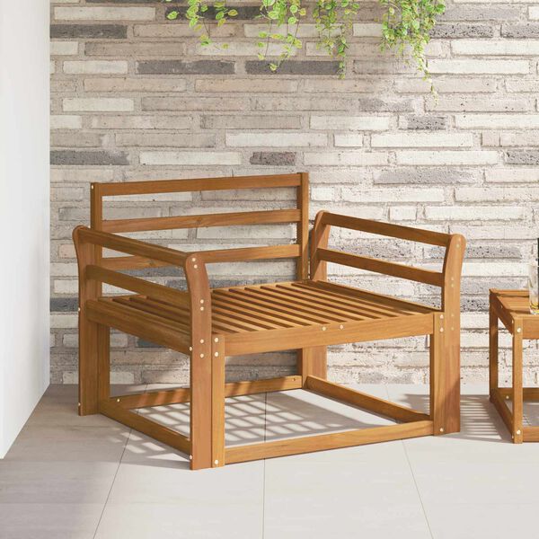 vidaXL Z&aacute;hradn&aacute; stredn&aacute; sedačka Pevn&eacute; ak&aacute;ciov&eacute; drevo Pr&iacute;rodn&aacute;