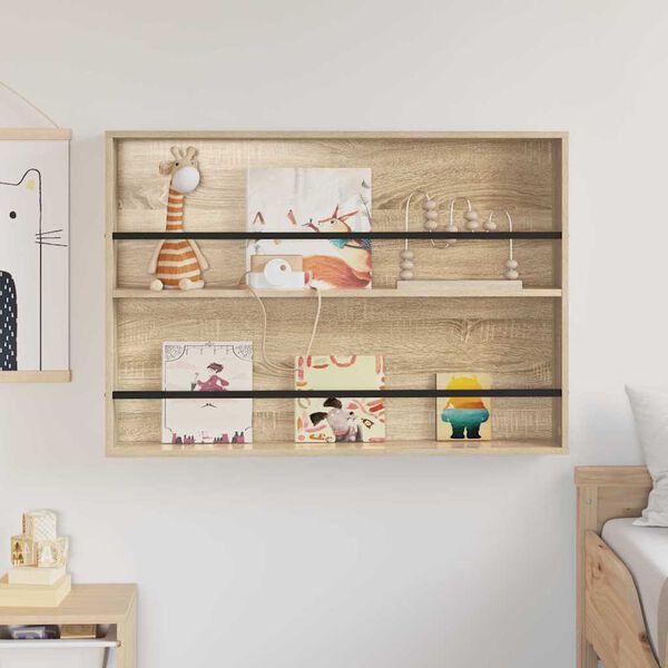 vidaXL Reg&aacute;l na časopisy Sonoma dub 100 x 12 x 70 cm Kompozitn&eacute; drevo