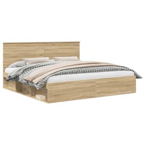 vidaXL R&aacute;m postele Sonoma 200 x 200 cm Mas&iacute;vne borovicov&eacute; drevo