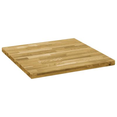 vidaXL Stolová doska dubové drevo štvorcová 44 mm 70x70 cm