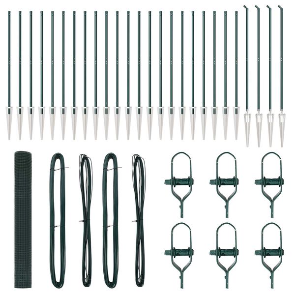 vidaXL Stĺp na plot. Zelen&aacute; 50 x 1,2 m (19 x 19 mm pletivo) Ocel a PVC