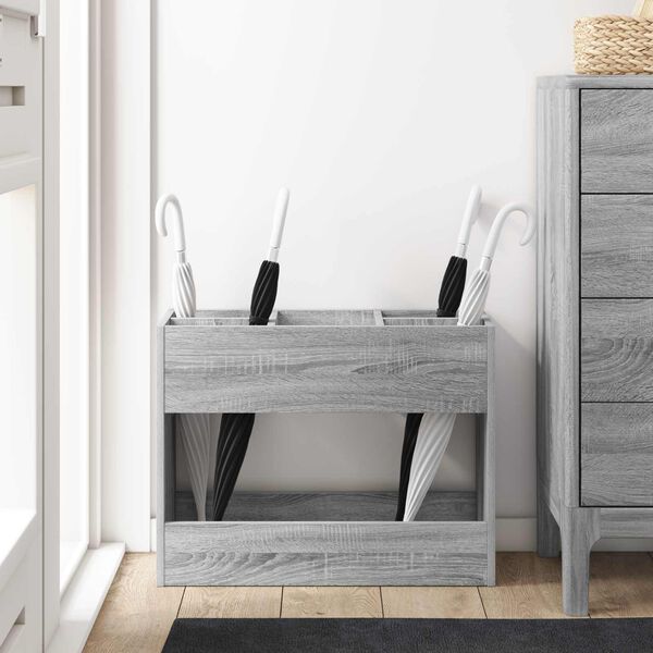 vidaXL Stojan na slnečn&iacute;k Siv&yacute; Sonoma 65 x 24 x 50 cm Kompozitn&eacute; drevo