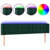 vidaXL Čelo postele s LED tmavozelen&eacute; 203x16x78/88 cm zamat