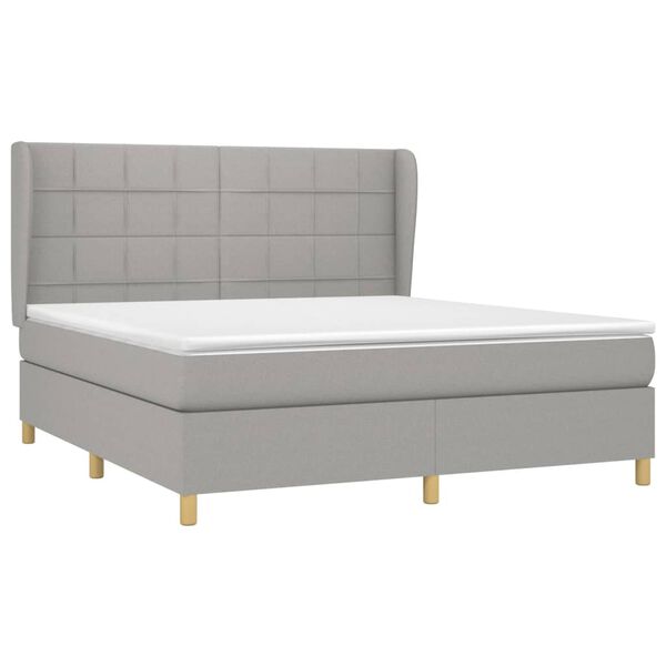 vidaXL Boxspring posteľ s matracom bledosiv&aacute; 180x200 cm l&aacute;tka