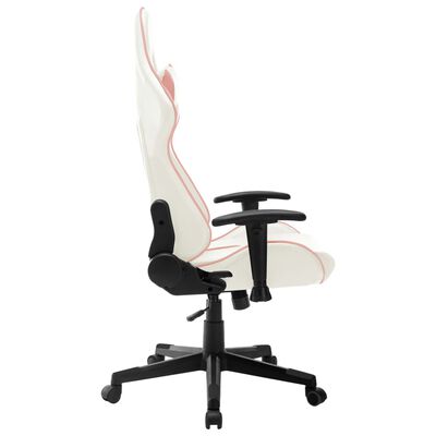vidaXL Herná stolička bielo-ružová umelá koža
