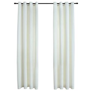 vidaXL Zatemňovacie z&aacute;vesy s očkami 2 ks, zamat, kr&eacute;mov&eacute; 140x175 cm