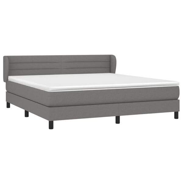 vidaXL Boxspring posteľ s matracom tmavosiv&aacute; 180x200 cm l&aacute;tka
