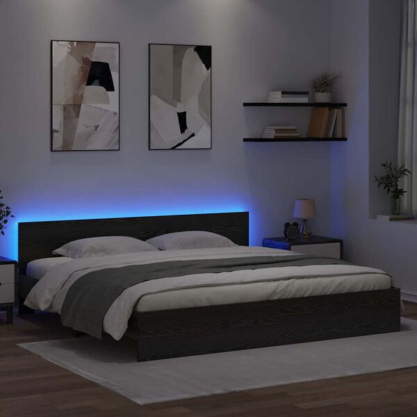 vidaXL R&aacute;m postele Čierny dub 180 x 200 cm Kompozitn&eacute; drevo