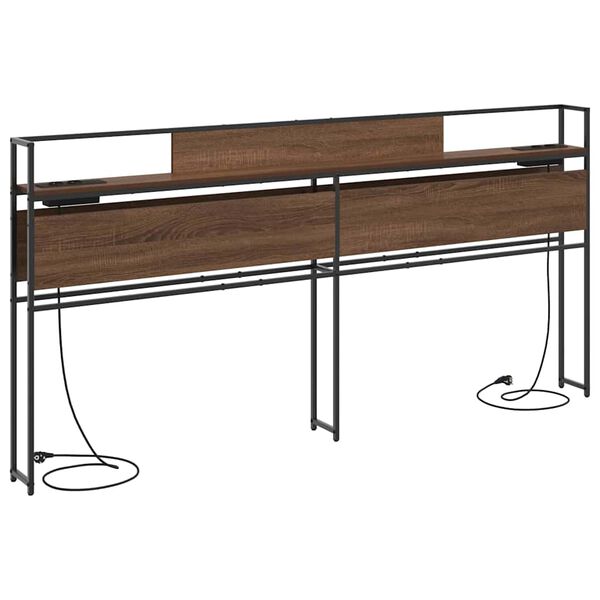 vidaXL &Uacute;ložn&eacute; čelo s poličkou Hned&yacute; dub 180 cm Kompozitn&eacute; drevo