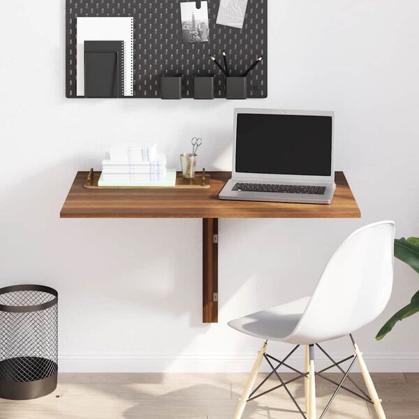 vidaXL Skladac&iacute; n&aacute;stenn&yacute; st&ocirc;l hned&yacute; dub 100x60x56 cm spracovan&eacute; drevo