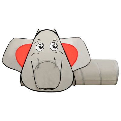 vidaXL Detský stan v tvare slona s 250 guľôčkami sivý 174x86x101 cm