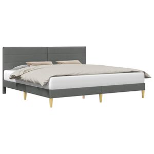 vidaXL R&aacute;m postele s čelnou doskou Tmavosiv&aacute; 180 x 200 cm L&aacute;tka