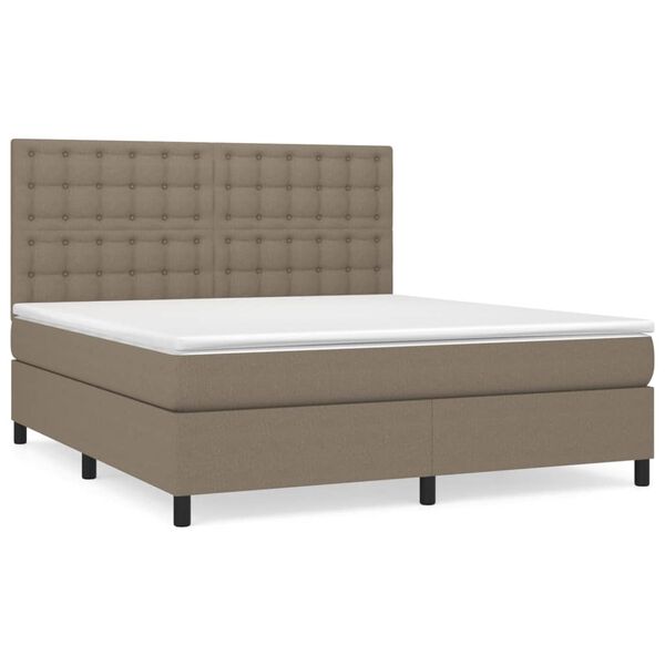 vidaXL Posteľn&yacute; r&aacute;m boxspring s matracom sivohned 180x200 cm l&aacute;tka