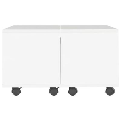 vidaXL Konferenčný stolík biely 60x60x35 cm vysoko-lesklý drevotrieska