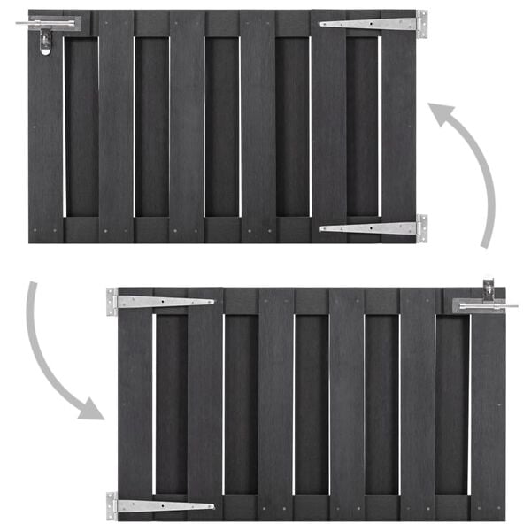 vidaXL Záhradná brána, WPC 100x60 cm, sivá