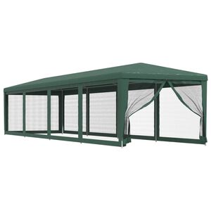 vidaXL P&aacute;rty stan s 10 sieťkovan&yacute;mi bočn&yacute;mi stenami zelen&yacute; 3x12 m HDPE