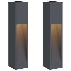 vidaXL Sol&aacute;rna LED chodn&iacute;kov&aacute; lampa 2 ks Tepl&aacute; biela 18 x 18 x 80 cm
