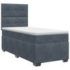 vidaXL Posteľ boxspring s matracom Tmavosiv&aacute; 80 x 200 cm Zamat
