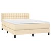 vidaXL Posteľn&yacute; r&aacute;m boxspring s matracom kr&eacute;mov&yacute; 140x200 cm l&aacute;tka