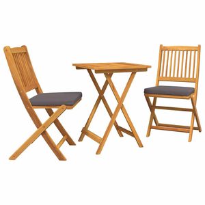 vidaXL Záhradný bistro set 3 pcs Hnedá akáciový masív
