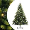 vidaXL Umel&yacute; skladac&iacute; vianočn&yacute; stromček 300 LED di&oacute;d Zelen&aacute; 210 cm