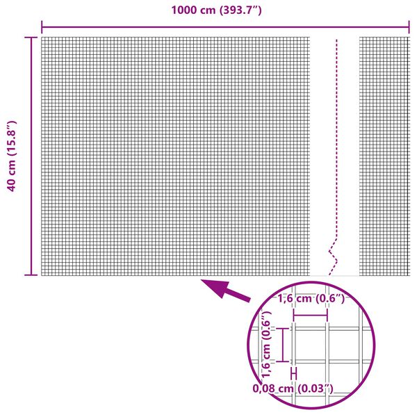 vidaXL Zvarený drôtený plot Zelená 0.4 x 10 m Oceľ