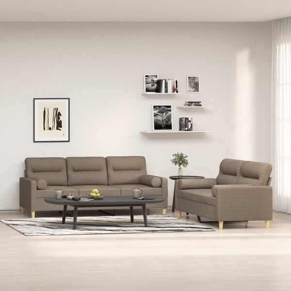 vidaXL 2-dielna sedacia s&uacute;prava s vank&uacute;&scaron;mi sivohned&aacute; l&aacute;tka