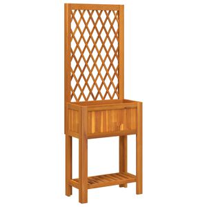 vidaXL Kvetin&aacute;č s mriežkou a policou 55x29,5x152 cm ak&aacute;ciov&yacute; mas&iacute;v