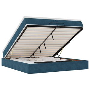 vidaXL Osmansk&yacute; r&aacute;m postele s matracmi tmavomodr&aacute; 200x200 cm zamat