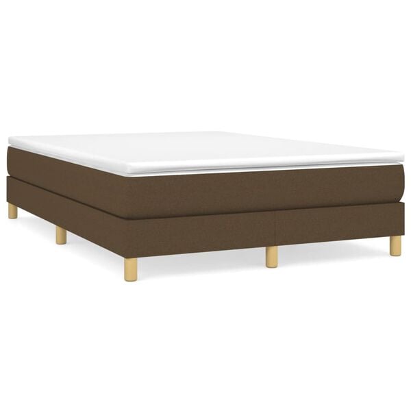 vidaXL Boxspring posteľ s matracom tmavohnedá 140x200 cm látka