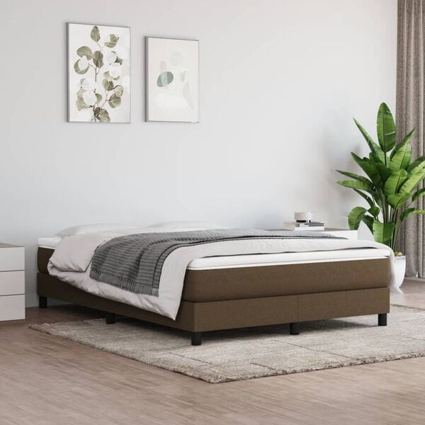 vidaXL Boxspring posteľ s matracom tmavohned&aacute; 140x190 cm l&aacute;tka