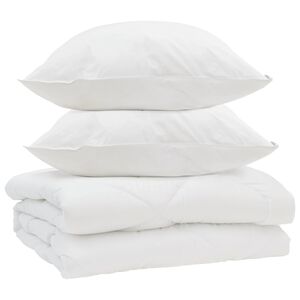 vidaXL Papl&oacute;n s vank&uacute;&scaron;om 3 pcs Biela Mikrovl&aacute;kno