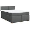 vidaXL Boxspring posteľ s matracom tmavosiv&aacute; 140x200 cm l&aacute;tka