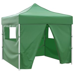 vidaXL Zelen&yacute; skladac&iacute; p&aacute;rty stan so 4 stenami 3 x 3 m