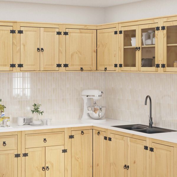 vidaXL Skrinkov&yacute; s poličkou s dverami SKI Medov&aacute; Hned&aacute; 80 x 80 x 60 cm