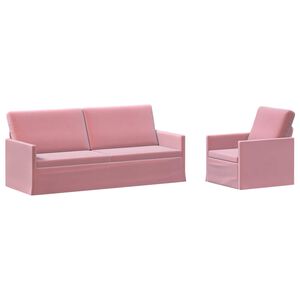 vidaXL Sada pohoviek 2 pcs Ružov&aacute; Zamat