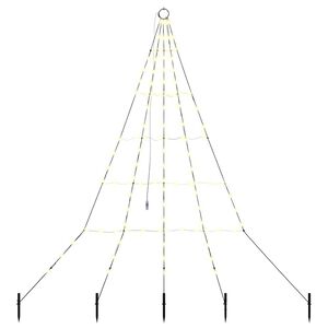 vidaXL LED vianočn&yacute; stromček EKENAS 182 cm 112 LED Tepl&aacute; biela Oceľ