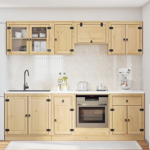 vidaXL Skrinkov&yacute; SKI 8 pcs Medov&aacute; Hned&aacute; Mas&iacute;vne borovicov&eacute; drevo